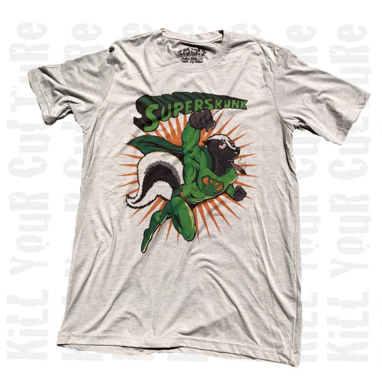 Superskunk Mens Vintage Silver Tee