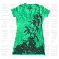 Weed O Jima Envy Burnout V-Neck Tee