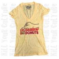 Dabbin Donuts Banana Creme Burnout V-Neck Tee