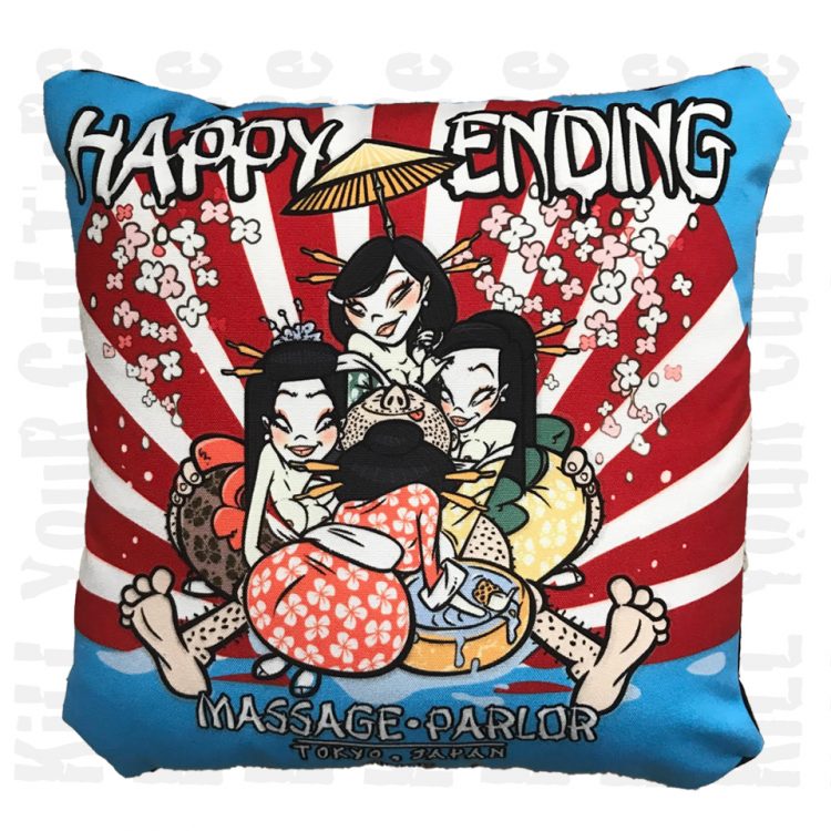 Happy Ending Throw Pillow