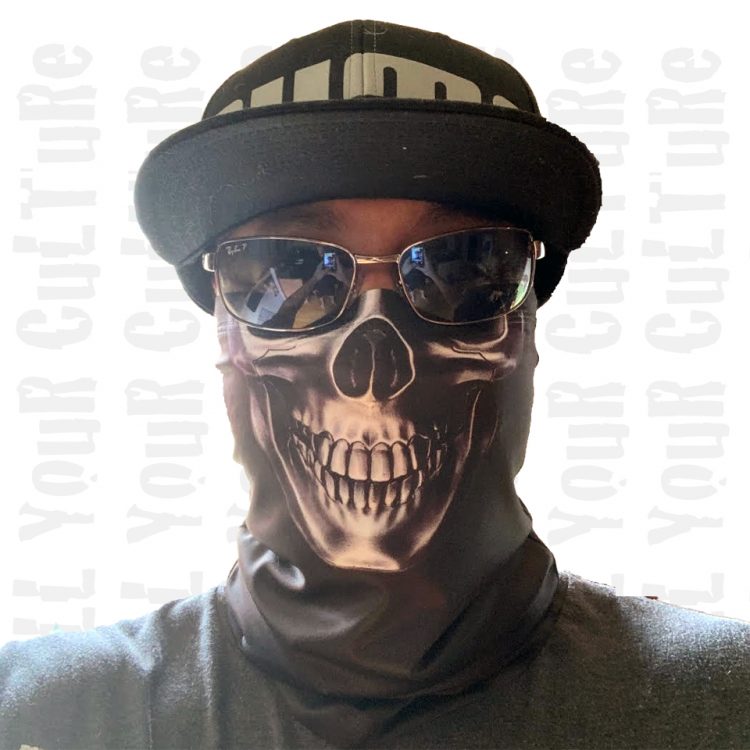 Chrome Skull Face Shield Mask