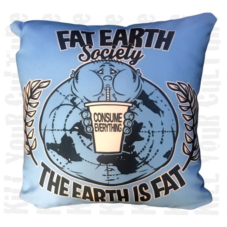 Fat Earth Society Throw Pillow