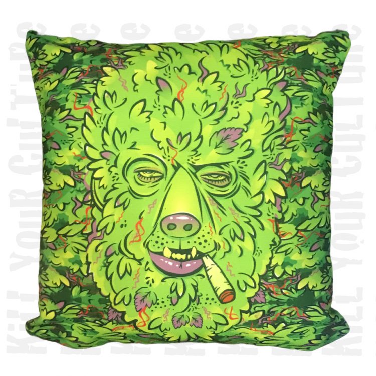 Weed Wolf Throw Pillow